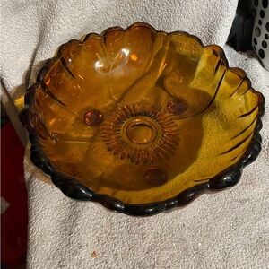 Amber Glass Decorative Bowl